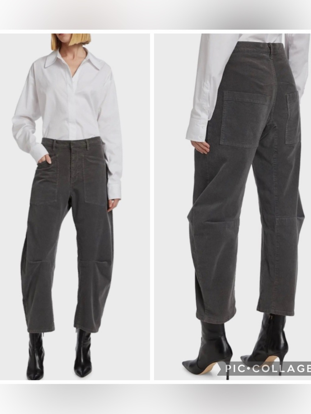 Nili Lotan Shon Corduroy Pant Cotton Vintage Gray Size 6